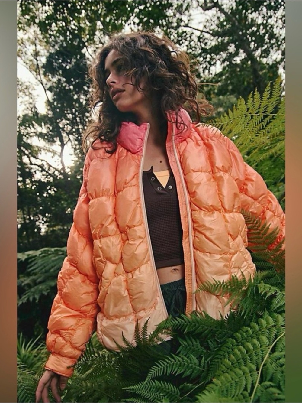 Free People scrunchy glossy package pipa puffer jacket.